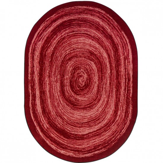 Feeling Fun 7'8" x 10'9" Oval area rug in color Red