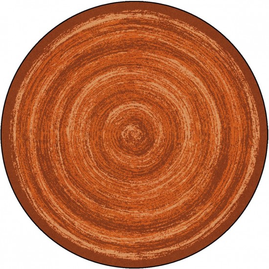 Feeling Fun 7'7" Round area rug in color Orange