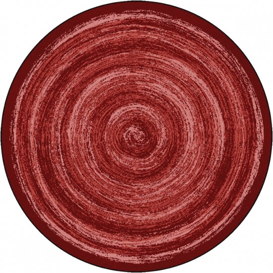 Feeling Fun 7'7" Round area rug in color Red