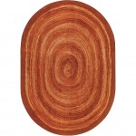 Feeling Fun 10'9" x 13'2" Oval area rug in color Orange