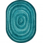 Feeling Fun 10'9" x 13'2" Oval area rug in color Teal