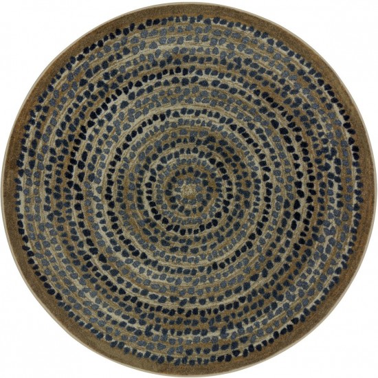 Peaceful Pebbles 7'7" Round area rug in color Slate