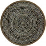 Peaceful Pebbles 5'4" Round area rug in color Slate