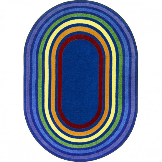 Rainbow Rings 3'10" x 5'4" Oval area rug in color Multi