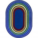 Rainbow Rings 5'4" x 7'8" Oval area rug in color Multi