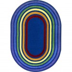 Rainbow Rings 7'8" x 10'9" Oval area rug in color Multi