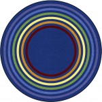 Rainbow Rings 7'7" Round area rug in color Multi