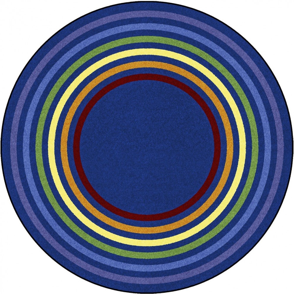 Rainbow Rings 7'7" Round area rug in color Multi
