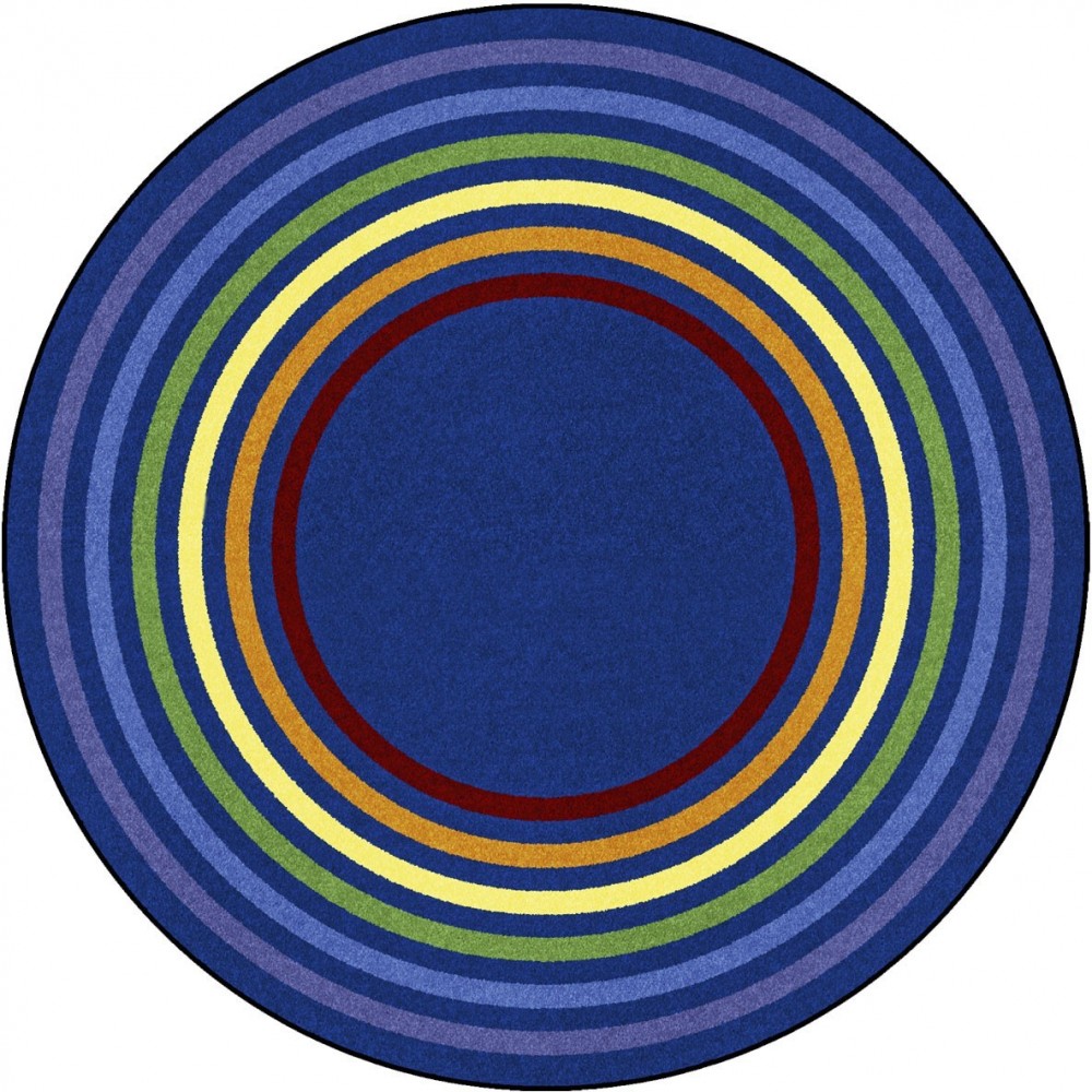 Rainbow Rings 13'2" Round area rug in color Multi