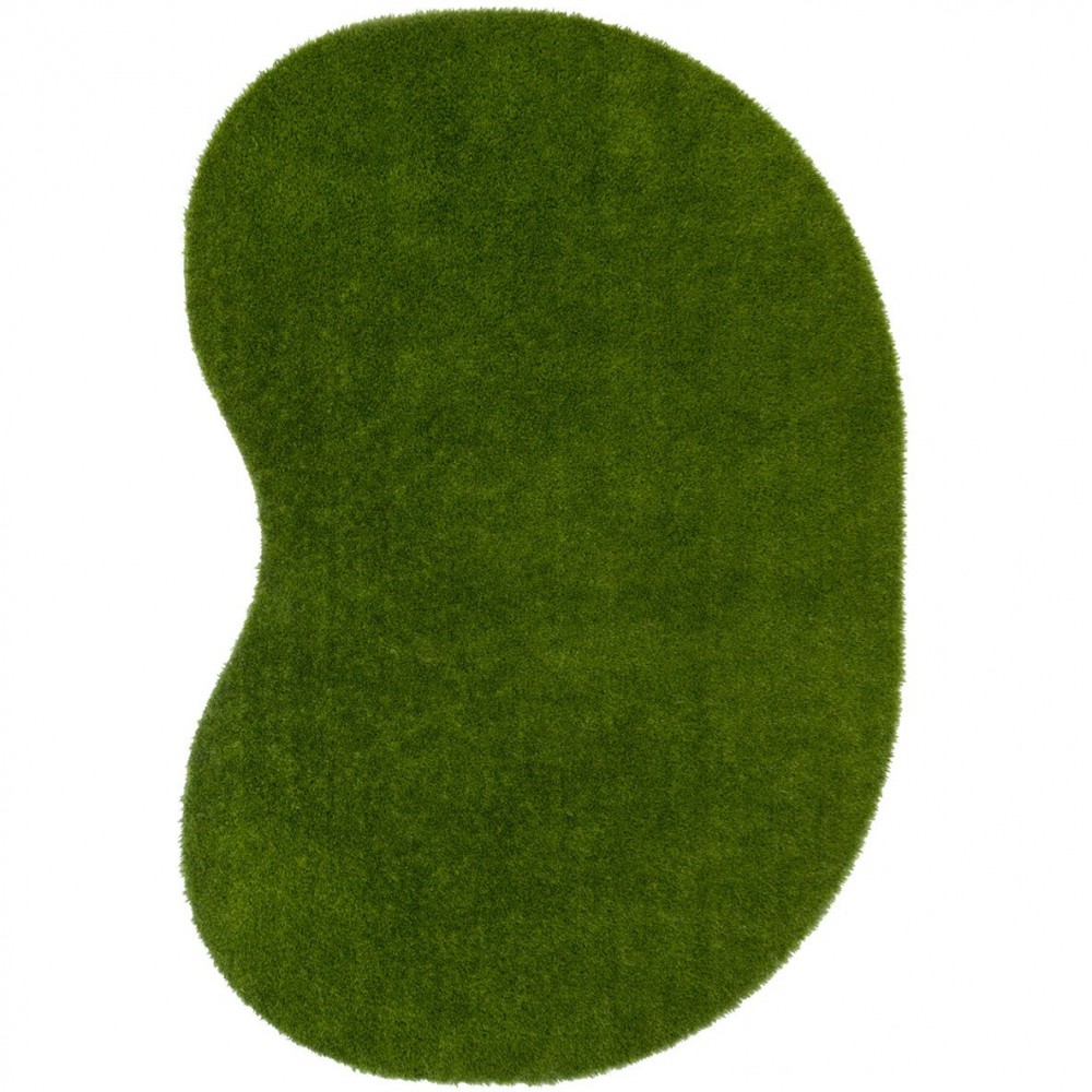 GreenSpace 6' x 9' Jellybean area rug in color Green