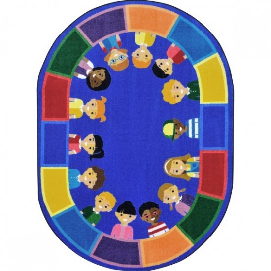 All of Us Together 10'9" x 13'2" Oval area rug in color Multi