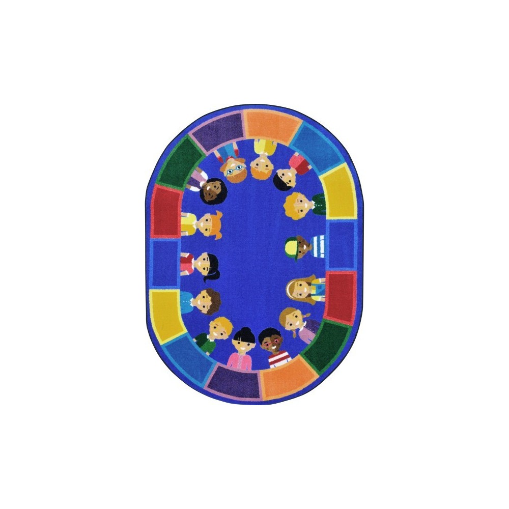 All of Us Together 10'9" x 13'2" Oval area rug in color Multi