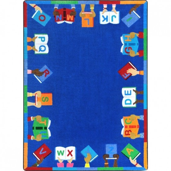 Books Are Handy 5'4" x 7'8" area rug in color Multi