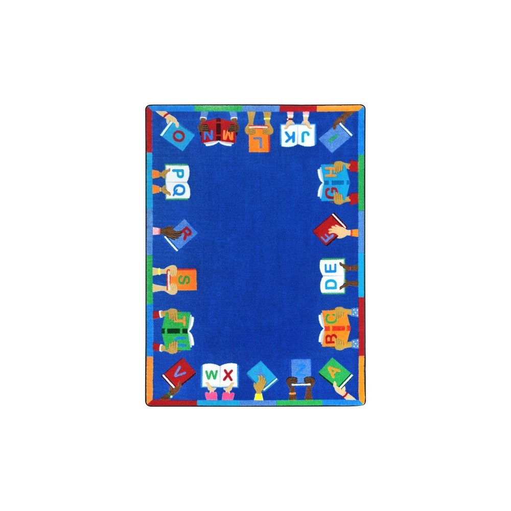 Books Are Handy 7'8" x 10'9" area rug in color Multi