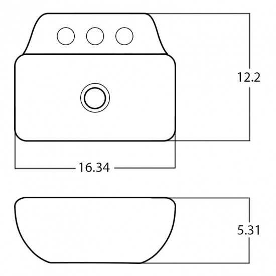 16.34-in. W Bathroom Vessel Sink Set_AI-33500