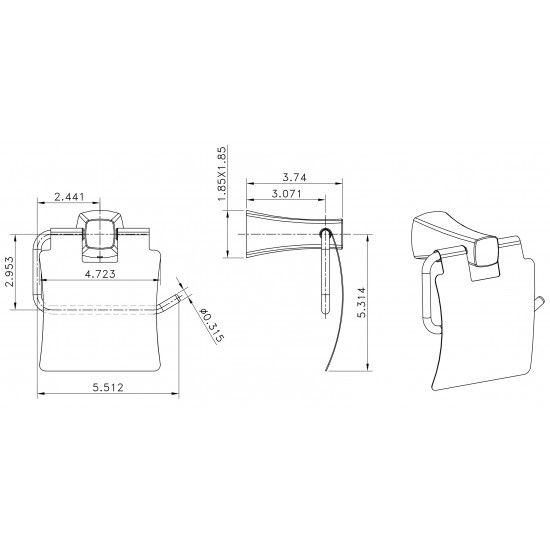 5.67-in. W Toilet Paper Roll Holder_AI-3049