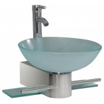 Fresca Cristallino 18" Modern Glass Bathroom Vanity w/ Frosted Vessel Sink