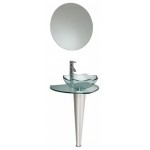 Fresca Netto 24" Modern Glass Bathroom Vanity w/ Wavy Edge Vessel Sink