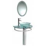 Fresca Attrazione 30" Modern Glass Bathroom Vanity w/ Frosted Edge Mirror