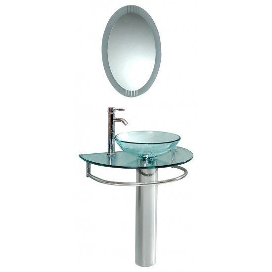 Fresca Attrazione 30" Modern Glass Bathroom Vanity w/ Frosted Edge Mirror