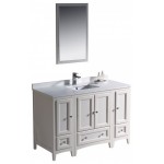 Fresca Oxford 48" Antique White Traditional Bathroom Vanity