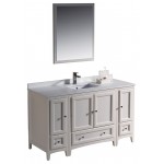 Fresca Oxford 54" Antique White Traditional Bathroom Vanity