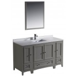 Fresca Oxford 54" Gray Traditional Bathroom Vanity