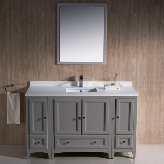 Fresca Oxford 54" Gray Traditional Bathroom Vanity