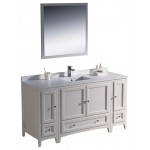 Fresca Oxford 60" Antique White Traditional Bathroom Vanity