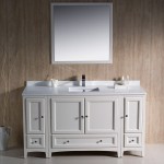 Fresca Oxford 60" Antique White Traditional Bathroom Vanity