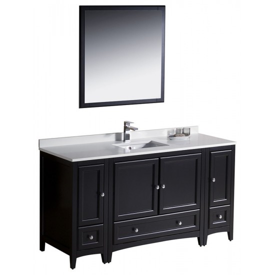 Fresca Oxford 60" Espresso Traditional Bathroom Vanity