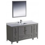 Fresca Oxford 60" Gray Traditional Bathroom Vanity