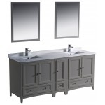 Fresca Oxford 72" Gray Traditional Double Sink Bathroom Vanity, FVN20-301230GR