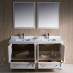 Oxford 60" Antique White Traditional Double Sink Bathroom Vanity, FVN20-3030AW