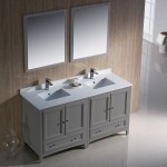 Fresca Oxford 60" Gray Traditional Double Sink Bathroom Vanity, FVN20-3030GR