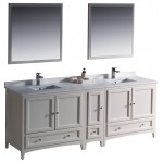 Fresca Oxford 84" Antique White Traditional Double Sink Bathroom Vanity