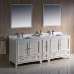 Fresca Oxford 84" Antique White Traditional Double Sink Bathroom Vanity