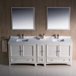 Fresca Oxford 84" Antique White Traditional Double Sink Bathroom Vanity