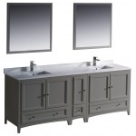 Fresca Oxford 84" Gray Traditional Double Sink Bathroom Vanity