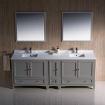 Fresca Oxford 84" Gray Traditional Double Sink Bathroom Vanity