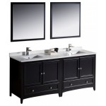 Fresca Oxford 72" Espresso Traditional Double Sink Bathroom Vanity, FVN20-3636ES