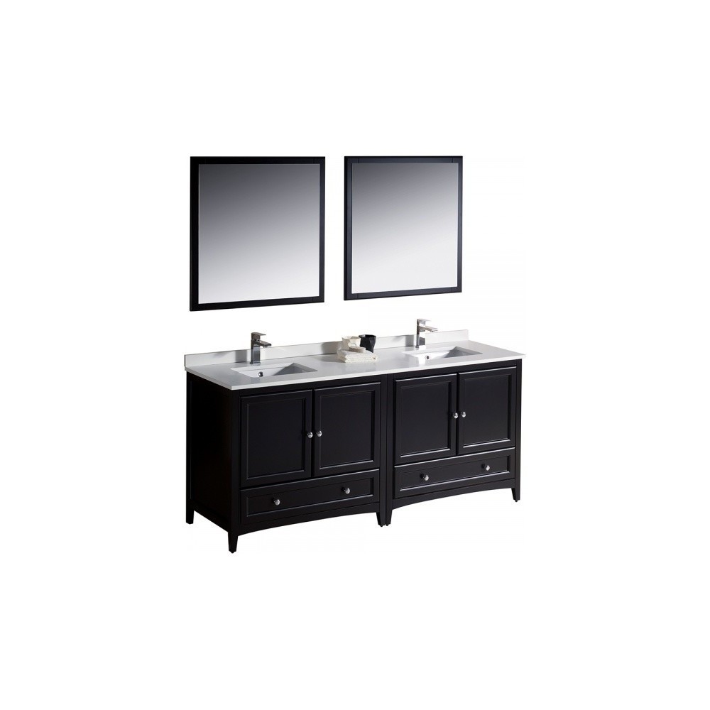 Fresca Oxford 72" Espresso Traditional Double Sink Bathroom Vanity, FVN20-3636ES