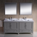 Fresca Oxford 72" Gray Traditional Double Sink Bathroom Vanity, FVN20-3636GR