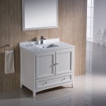 Fresca Oxford 36" Antique White Traditional Bathroom Vanity