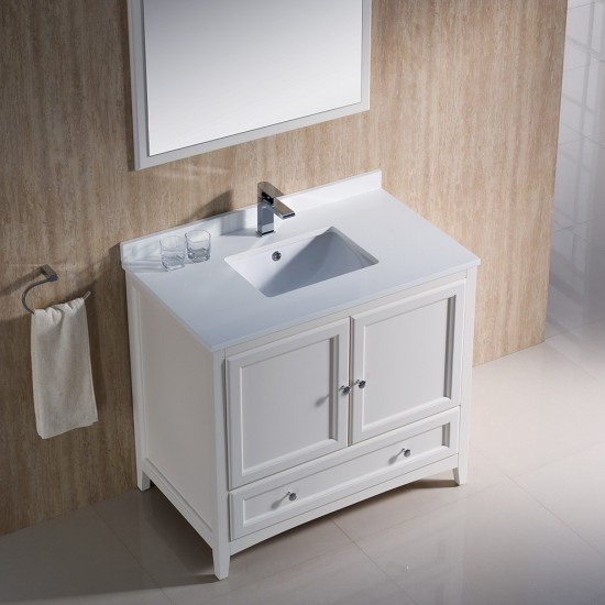 Fresca Oxford 36" Antique White Traditional Bathroom Vanity