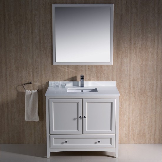 Fresca Oxford 36" Antique White Traditional Bathroom Vanity