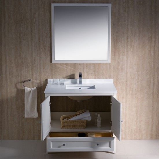 Fresca Oxford 36" Antique White Traditional Bathroom Vanity