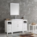 Fresca Cambridge 54" White Traditional Bathroom Vanity w/ Mirror