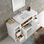 Fresca Cambridge 54" White Traditional Bathroom Vanity w/ Mirror