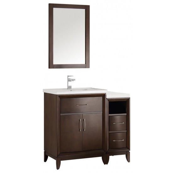 Fresca Cambridge 36" Antique Coffee Traditional Bathroom Vanity w/ Mirror